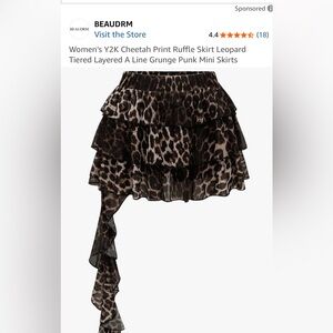 Women's Leopard Print Ruffle Skirt